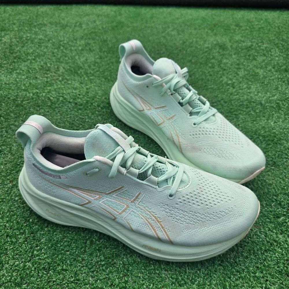 ASICS GEL-Nimbus 26 Mint Tint Gold - Women's Runnig shoes Size 10.5 Wide - Picture 3 of 11